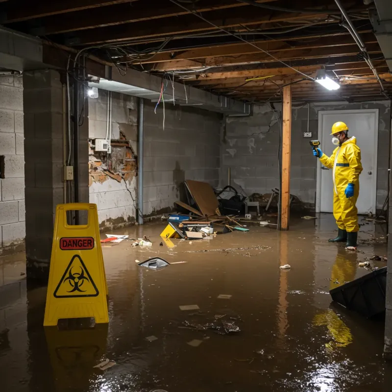 Flooded Basement Electrical Hazard in Fruitville, FL Property